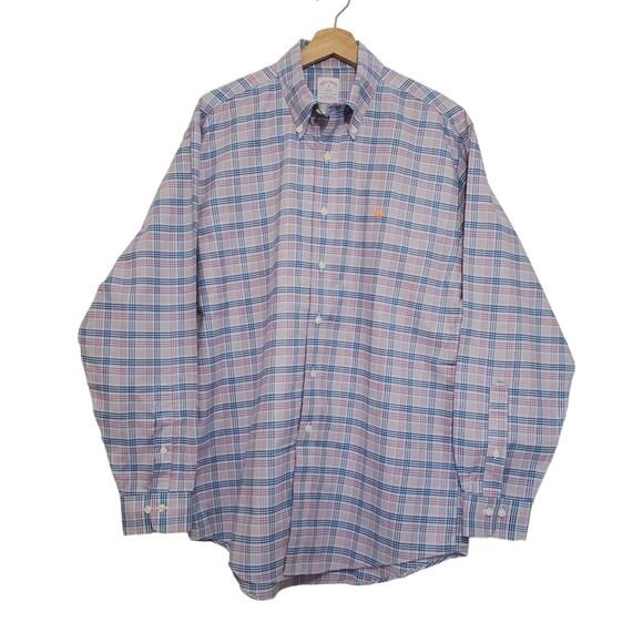Brooks Brothers | 346 Non-Iron Supima Cotton Checkered Plaid Button Down Shirt - Picture 1 of 8